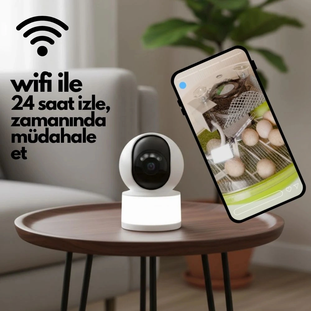 Kamera İlaveli Evonest 120 Yumurtalık Kuluçka Makinesi Otomatik Isı, Nem Ve Çevirme Kontrolü