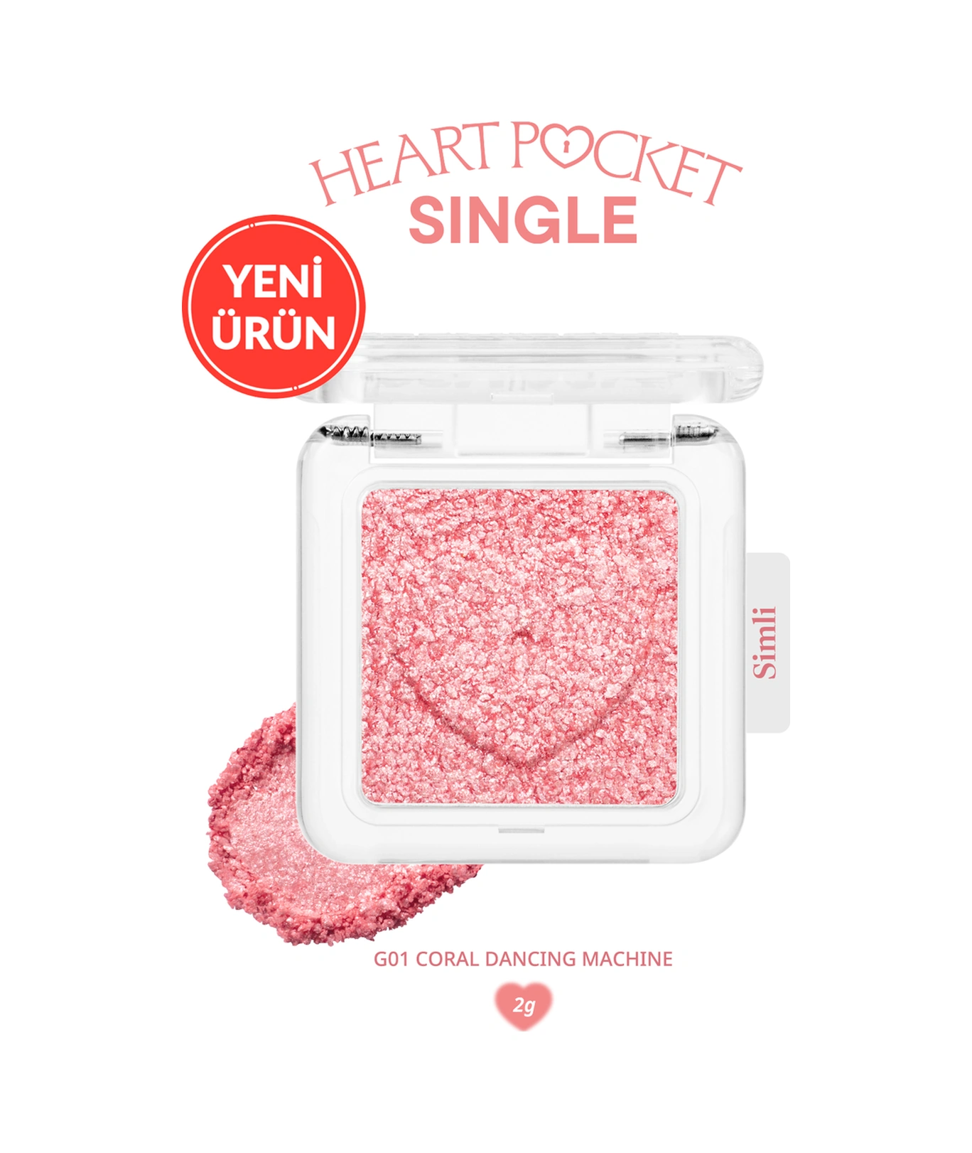 Peripera Heart Pocket Single G01 Coral Dancing Machine G01