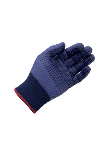 12 Adet S-m Mikro Puanlı Eldiven Koruyucu İş Eldiveni Lacivert