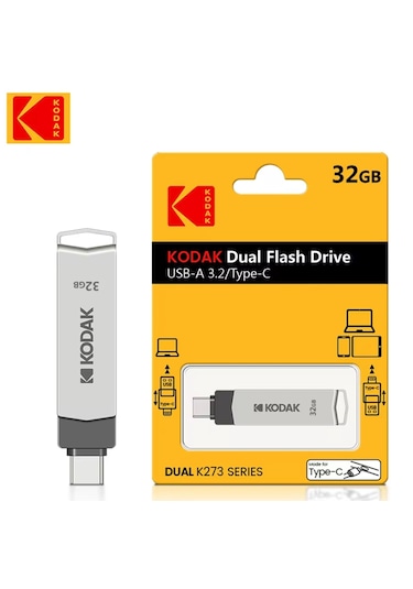 .  Kodak K273  32 GB Type-C ve Usb 3.2 Type-C Çift Giriş Otg Flash Bellek