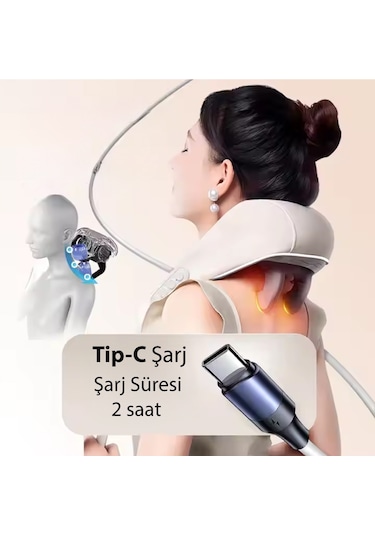 Kochler Şarjlı Boyun, Kol, Omuz Ve Bacak Masaj Aleti Derin Doku Titreşimli Masaj Cihazı Bej