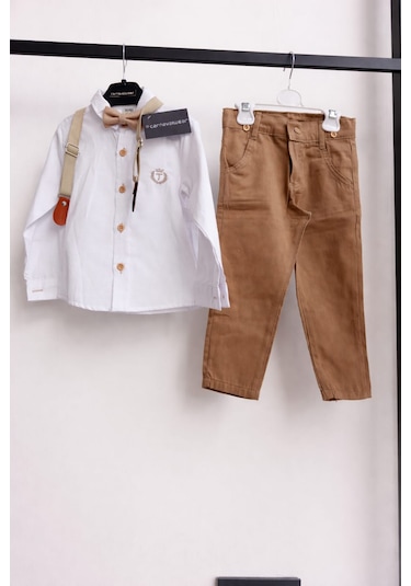 Carnaval Wear Keten Papyonlu Takım Krem