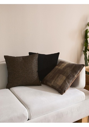 Brown Echo 3'lü Kırlent Kılıf Seti Siyah