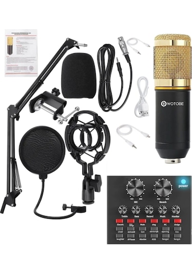 Filtreli Condenser Mikrofon Ses Kartı Stand Set