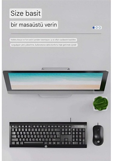 Hp Km100 Kablolu Klavye Mouse Set İngilice Q Optik