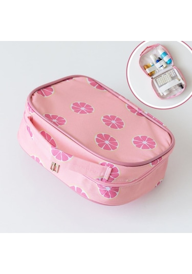 Mama Yoyo Greyfurt Desenli Seyahat İlaç Çantası Greyfurt