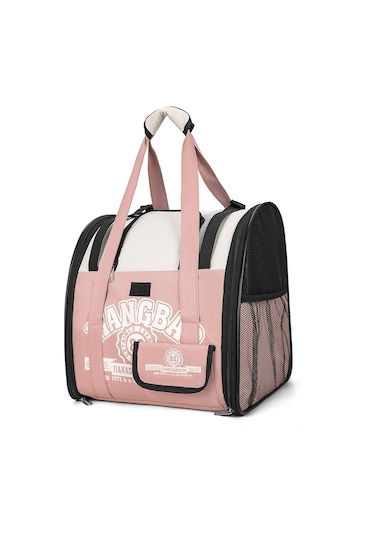 Basit Zıt Pet Sırt Çantası Uzay Kapsülü Kedi Çantası Omuz Köpek Çantası Model 5 Pembe