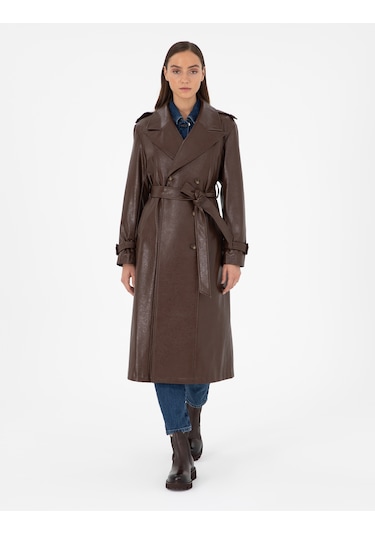 Pierre Cardin Kadın Kahverengi Trençkot 50295956-vr029 Kahverengi