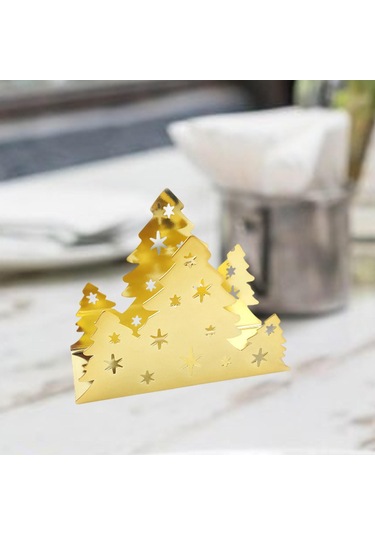 Homyl Mutfak Restoran Otel Için Yılbaşı Peçete Tutucu Altın