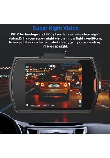 Xindoker Araç Dvr 1080p Full Hd, 2.7 İnç Ekran, 120 Geniş Açı, Gece Görüşü, Döngü Kayıt, Park Modu, Kolay Kurulum Sürücü Kamerası