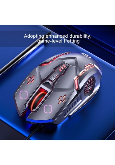 Yındıao G5 3200dpı 4 Modlu Ayarlanabilir 6 Tuşlu Rgb Işık Sessiz Kablolu Oyun Faresi Beyaz Diğer