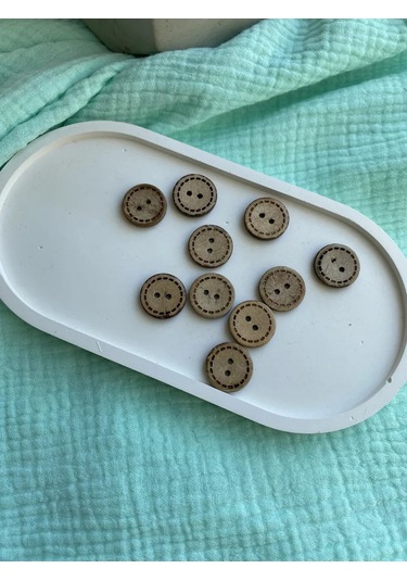 Siberiana Antep Fıstıklı Düğmeler 18 Mm 10 Adet Ahşap 237633532