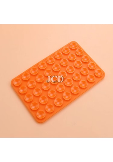 Goldenqian 2 Adet Silikon Vantuz Çift Taraflı Vantuz Cep Telefonu Fikstürü Vantuz Arka Yapışkanlı Cep Telefonu Kauçuk Vantuz Orange Orange