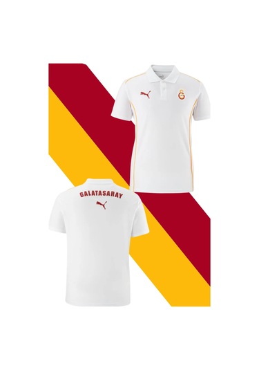 Galatasaray Lisanslı A-takım Polo Yaka Beyaz T-shirt Beyaz