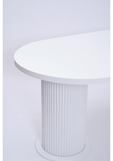 Bohem Boyalı Highgloss Mdf Yemek Masası 90 170 Beyaz