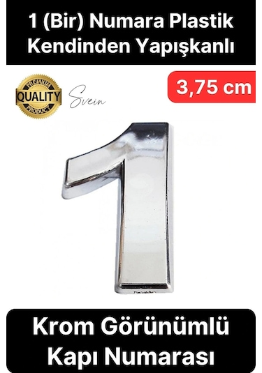 No 1 Kapı Numarası Kendinden Yapışkanlı Masa Dolap Plastik Ev Posta Kutusu Dış Mekan Daire 3,75 Cm