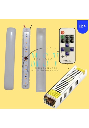10 Adet 12v 3000k Günışığı Samsung Ledli Pergola 5a Trafo Ve 12a Rf Uzaktan Kumandalı Dimmer Set Te