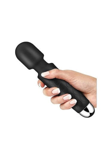 8 Hızlı 20 Modlu Şarj Edilebilir Masaj Çubuğu - Boyun, Sırt, Bacak Ve Ayaklar İçin Esnek Başlıklı, Su Geçirmez Masaj Aleti Siyah Siyah