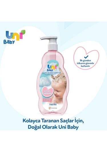 Uni Baby Kolay Tarama Saç ve Vücut Şampuanı 3 x 700 ML