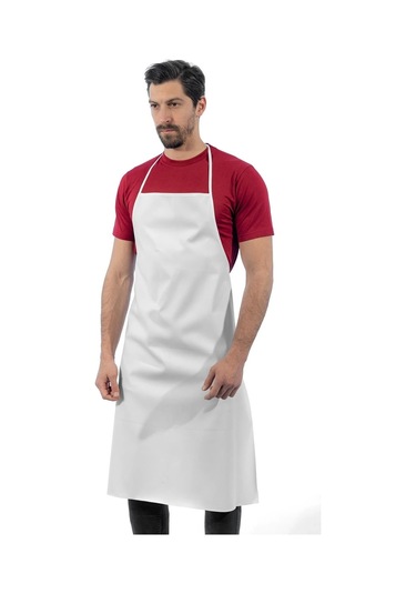 Pvc Beyaz Askılı Önlük Unisex Beyaz