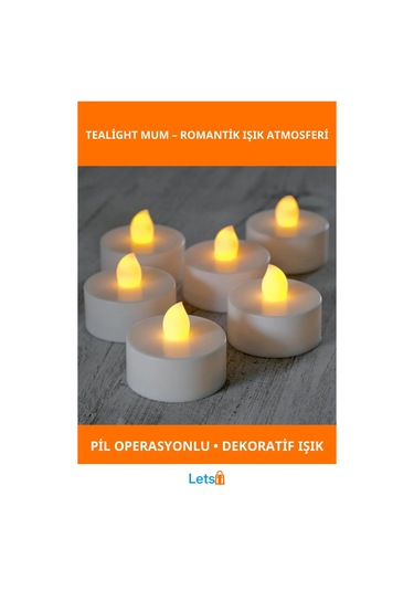 Pilli Led Tealight Mum 3.5 Cm Dekoratif Aydınlatma 1 Adet