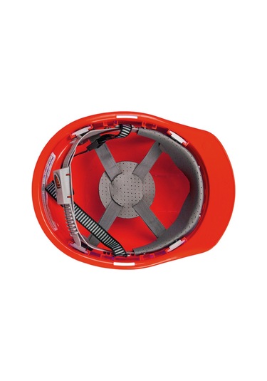 Symbee Kırmızı Abs Malzeme İş Yeri Kaskı - Konforlu, Nefes Alıcı Delikli, Çok Nokta Tamponlu, Yüksek Performans Döner Tip