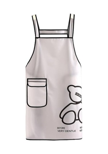 Novahub Beyaz Kullanışlı Cep Tasarımı Leke Önleyici Rahat Arka Bağcıklı Ev Mutfağı İçin Pişirme Önlüğü Beyaz