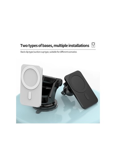 Sones N16 10w Araba Hava Çıkışı + Vantuz Magsafe Manyetik Telefon Evrensel Kablosuz Şarj Cihazı Mobil Tutucu Turuncu