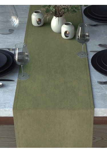 Kadife Dokulu Çağla Yeşili Runner Çağla Yeşili