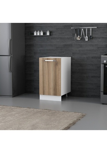 Minar Mutfak Alt Modül 1k1r 45cm Dolap Beyaz/dore - D1