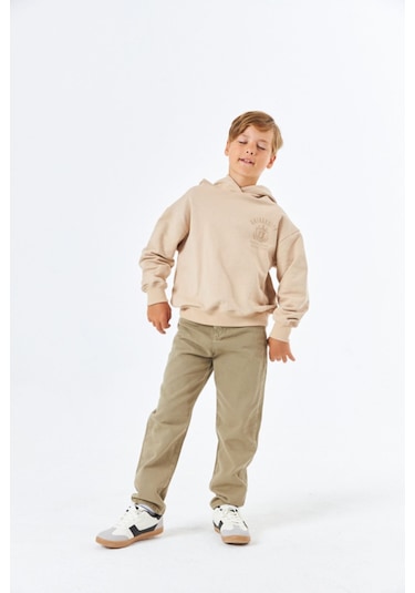 Serbend (Sge-1340) Serbend Kıds Baskılı Erkek Çocuk Kapüşonlu Sweatshırt