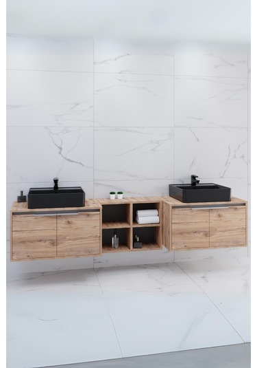 Camaro 225 Cm Siyah Lavabolu Alt Modül Dorado