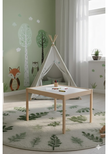 Montessori Çocuk Ahşap Etkinlik Masası Ahşap