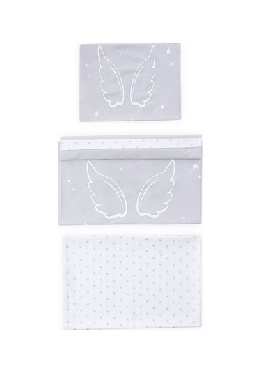 Wellgro Angel Wings 3 Parça Bebek Nevresim Takımı -gri