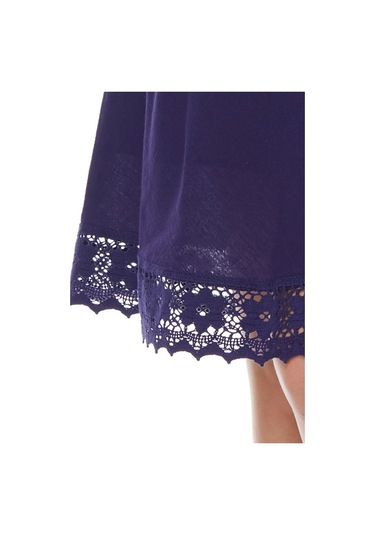 Şile Bezi Mor Askılı Kemerli Elbise