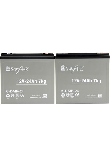 Safir 12 V - 24 Ah Grafen Jel Akü 2'li Set