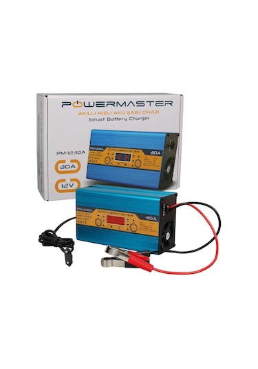Powermaster 12volt Max 30amper Kuru-asit-jel Akü Şarj Cihazı Pm-1230a