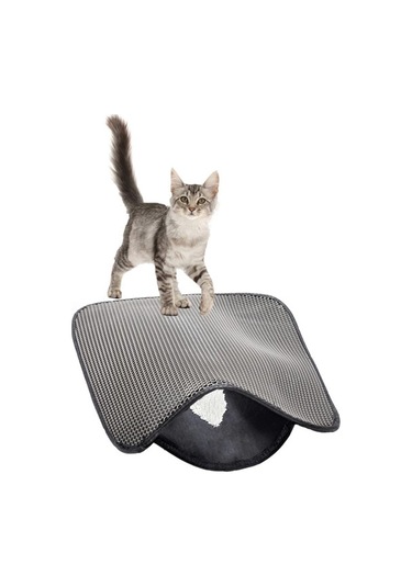 Buffer Kedi Tuvalet Önü Kum Toplayıcı Temizleyici Elekli Gri Pas