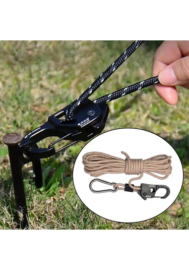 Suntek 4mm Çadır Adam Halat Taşınabilir Kılavuz Haki Haki