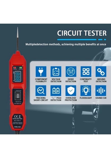 Xuweiwei Çok Fonksiyonlu Otomotiv Devre Test Cihazı Kırmızı 1 Adet Işık Göstergeli Araç Elektrik Sistem Test Aleti