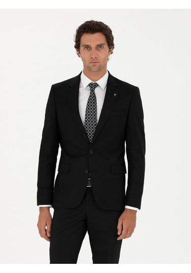 Cacharel Siyah Slim Fit Ceket