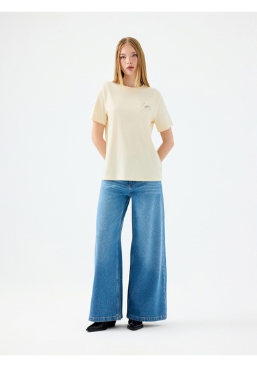 Regular Fit Kadın Tshirt K.kol Bej