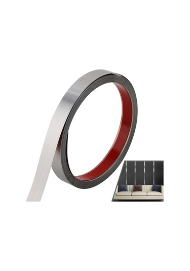 Yifomall Stainless Steel Otomatik Yapışkan Kenar Bandı 6m 50mm Ayna Gümüş Duvar Tavan Mobilya Dekoratif Kaplama