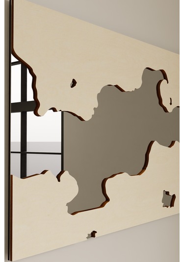 Dekoratif Ahşap Pleksi Aynalı Duvar Süsü