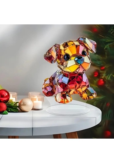 Opulentliving 2d Akrilik Köpek Süsü Suntek Tema Partisi Masa Orta Parçası 16,9x21 Cm 16,9 Cm X 21 Cm