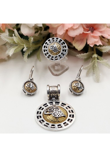 Özel Tasarım El Yapımı Tuğralı Takım Rose Gold - Gümüş