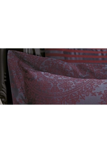 Tiara Bambu Jakar Kumaş Bordo Çift Kiş. Nevresim Takımı 6 Parça - 1194 Renkli