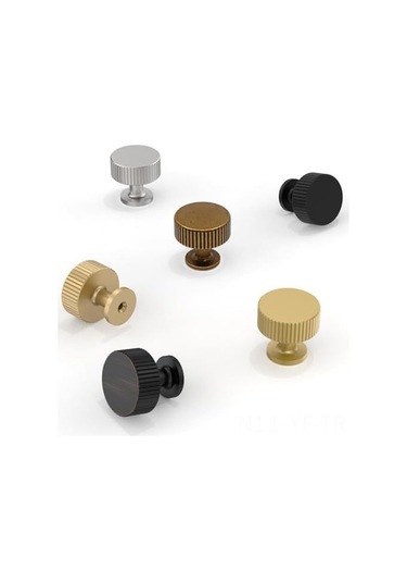 Yifomall 10 Adet Siyah Tek Delikli Yuvarlak Dolap Çubuğu, Çekmecelik Ve Gardırop Kapısı Kolu Siyah