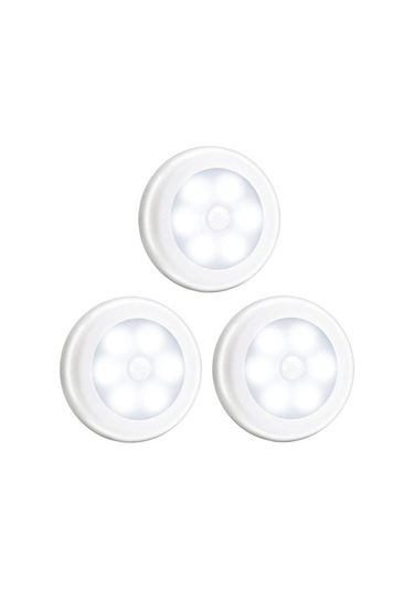 Metabagua 3 Adet Led Işık Bedsides Hareket Sensörü Gece Işık Duvar Banyo Koridor Beyaz Beyaz Işık Için Qrvr0y Beyaz
