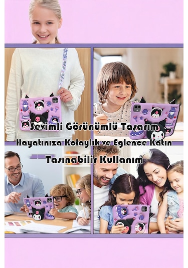 Apple Ipad 8. Ve 9. Nesil 10.2 Inç 2020 / 2021 Uyumlu Kedi Kılıf Standlı Eğlenceli Koruma Levander